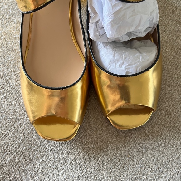 Kat Maconie Gold Mirror "Maggie" Mary Jane Heels Size 9 - Picture 7 of 11